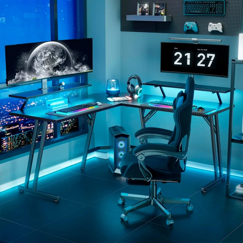ESCRITORIO GAMER KIDSCOOL LUCES 2 REPISAS - 7