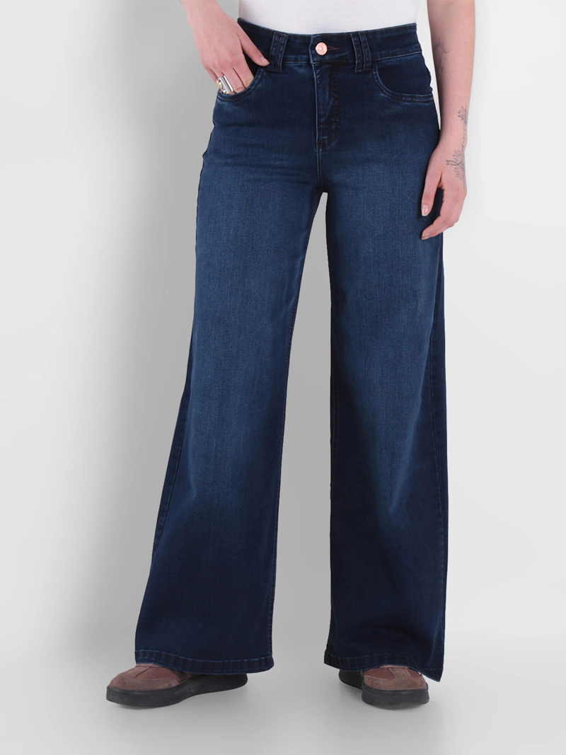 JEANS MUJER WADOS ALGODÓN WIDE TIRO ALTO - 3