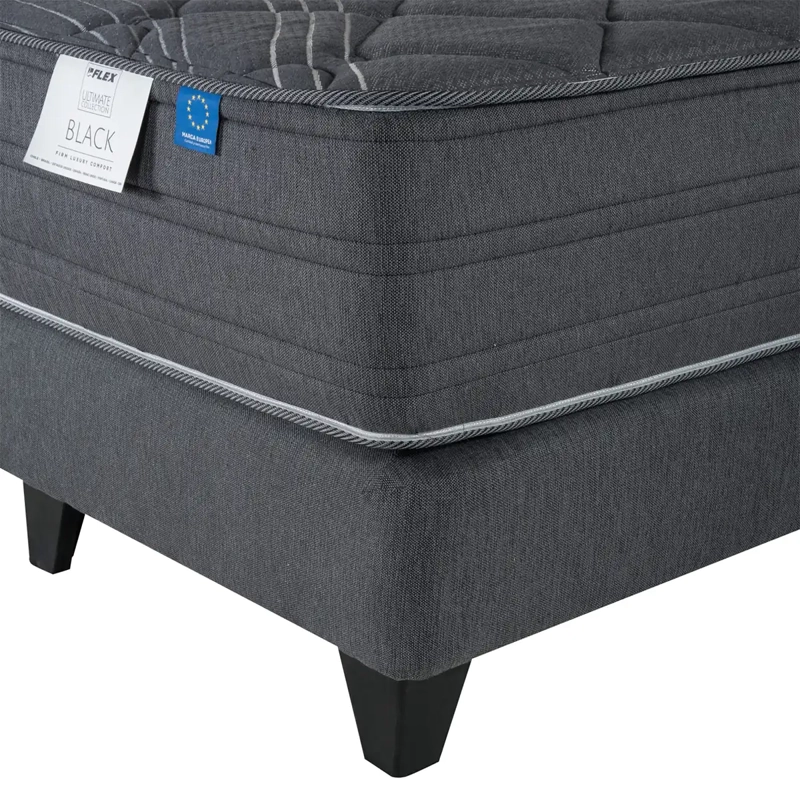 CAMA EUROPEA FLEX PREMIUM BLACK B/D 2 PLAZAS + RESPALDO LORRAINE  - 4