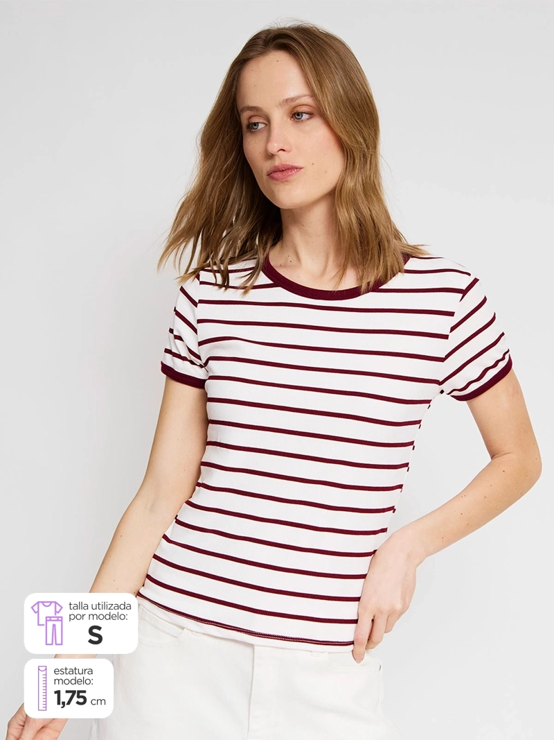 POLERA MUJER REGATTA MANGA CORTA RAYAS