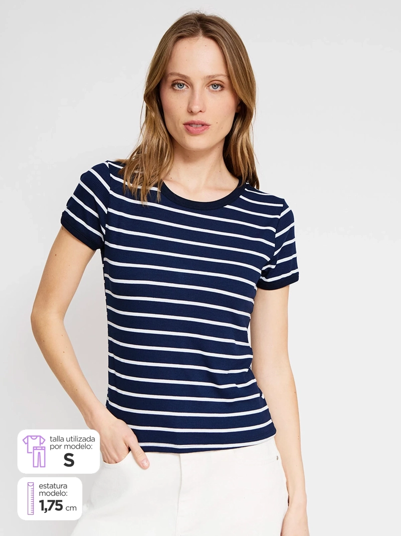 POLERA MUJER REGATTA MANGA CORTA RAYAS