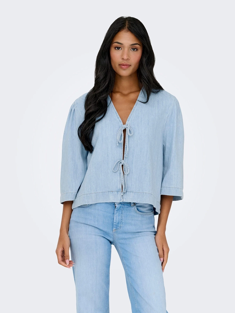 BLUSA MUJER ONLY ALGODÓN VAQUERA