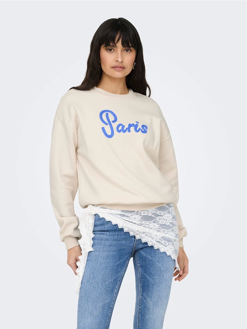 POLERÓN MUJER ONLY ALGODÓN CUELLO REDONDO MANGA CORTA ESTAMPADO
