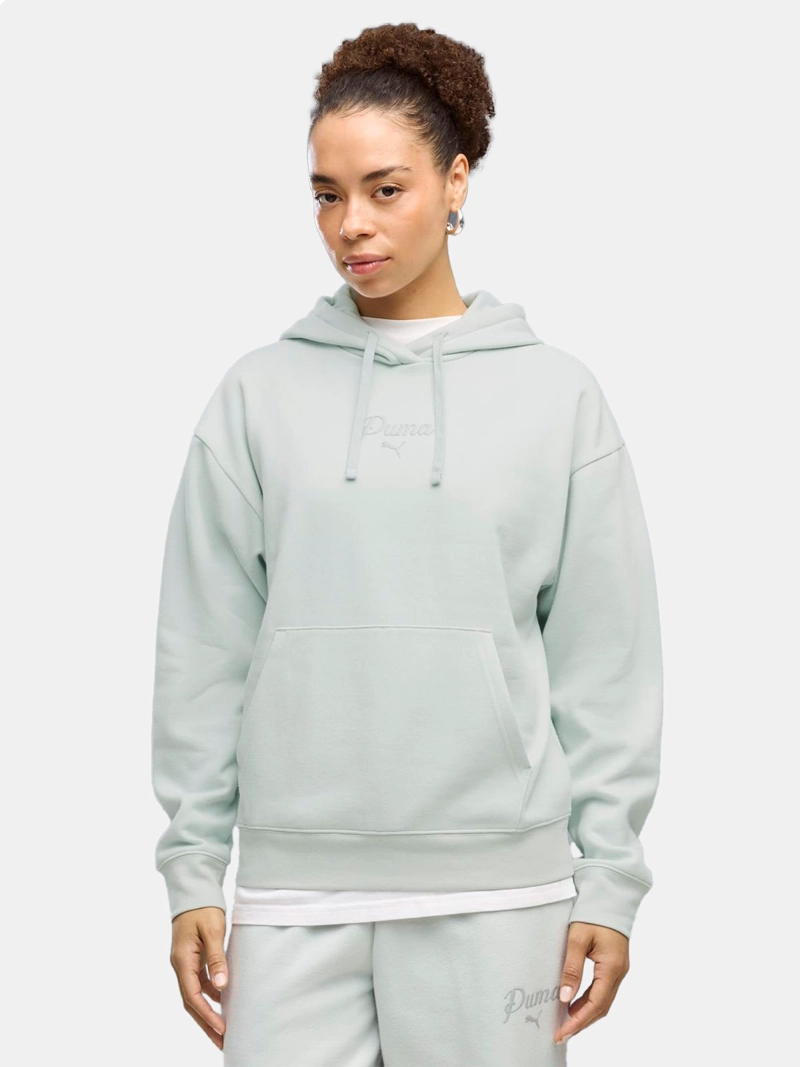 POLERÓN MUJER PUMA ESSENTIALS SCRIPT COMFORT VERDE CLARO - 1