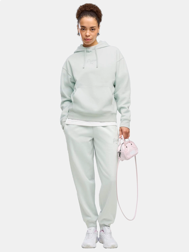 POLERÓN MUJER PUMA ESSENTIALS SCRIPT COMFORT VERDE CLARO - 3