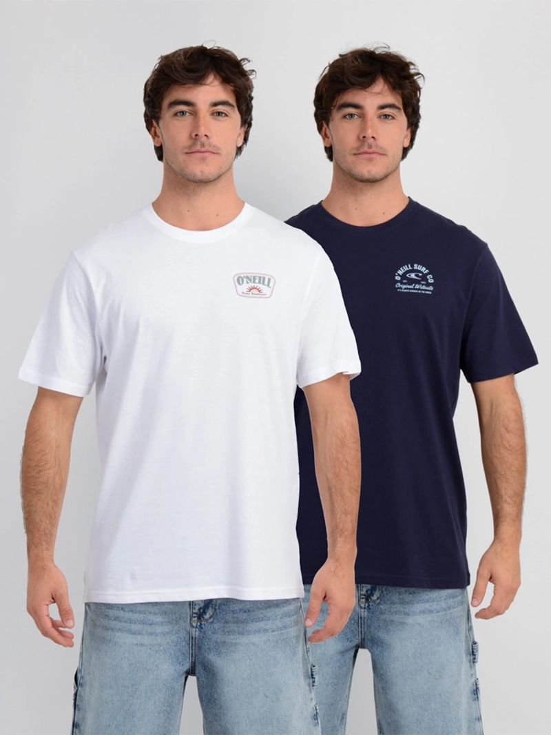 POLERA HOMBRE ONEILL PACK X2 ALGODÓN ADVENTURE