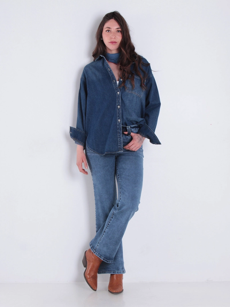 JEANS MUJER WADOS ALGODÓN RECTO TIRO ALTO