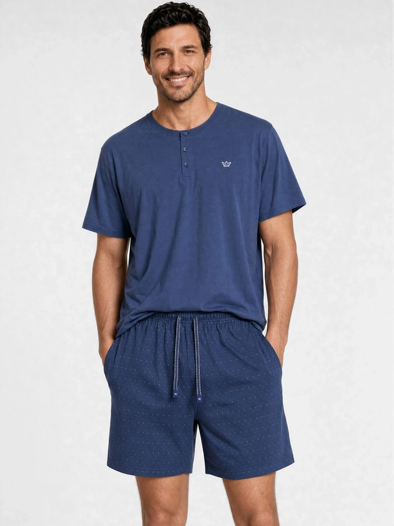 PIJAMA HOMBRE PALMERS ALGODÓN CUELLO ABOTONADO - 1