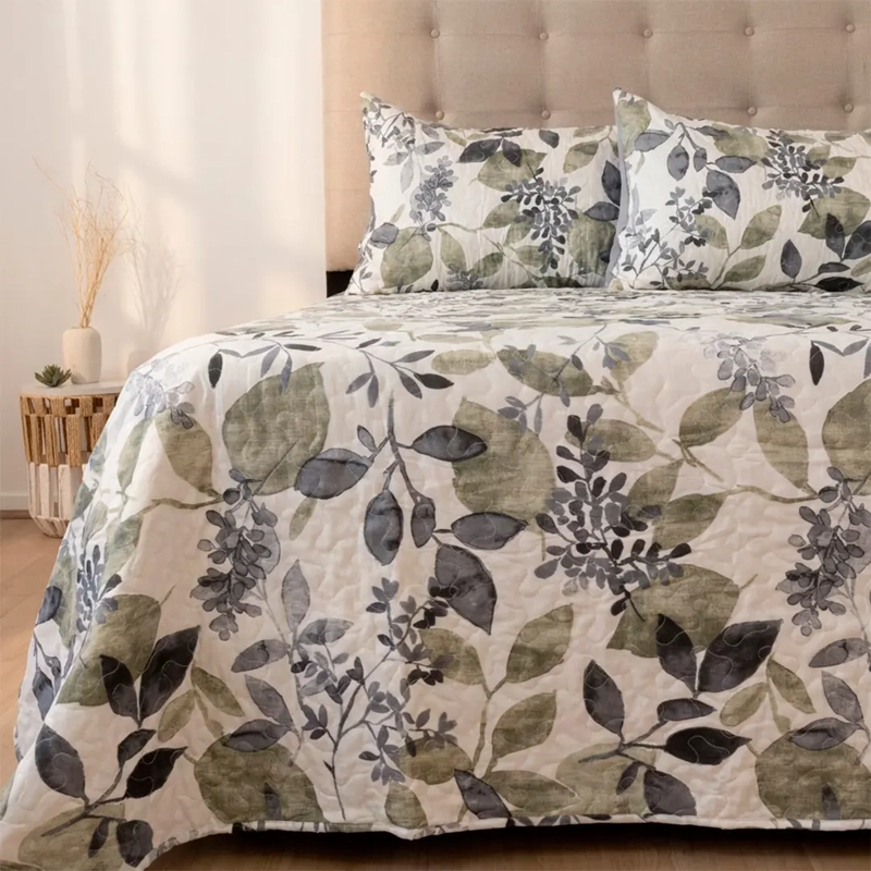 QUILT DORAL STITCHY ESTAMPADO LUMINA 2 PLAZAS SILV - 1