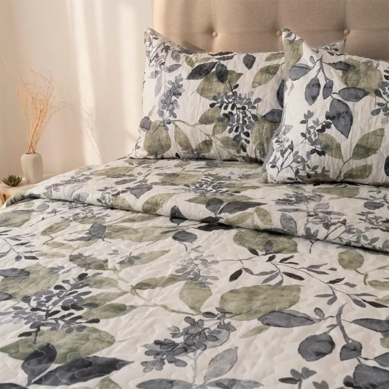 QUILT DORAL STITCHY ESTAMPADO LUMINA 2 PLAZAS SILV - 2