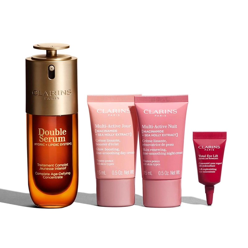 SET ANTIEDAD CLARINS CREMAS Y SERUM 50ML+15ML+15ML+3ML - 2