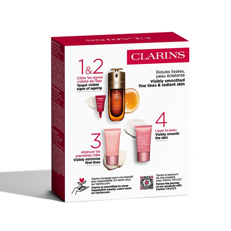 SET ANTIEDAD CLARINS CREMAS Y SERUM 50ML+15ML+15ML+3ML - 4