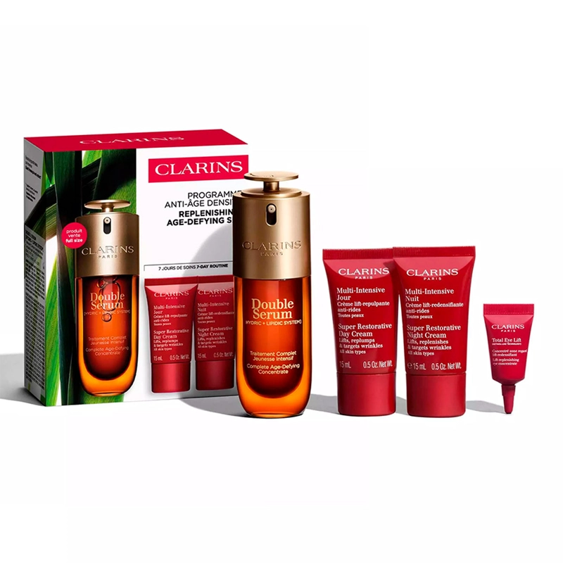 SET ANTIEDAD CLARINS VALUE DOUBLE SERUM & SUPER RESTORATIVE 50ML+15ML+15ML+3ML - 1