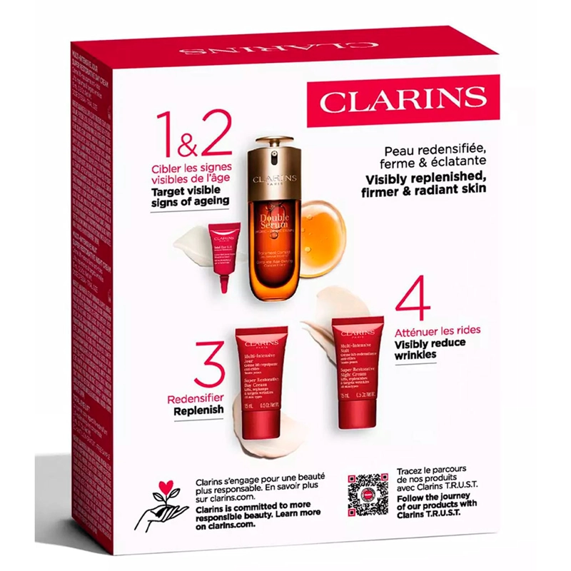 SET ANTIEDAD CLARINS VALUE DOUBLE SERUM & SUPER RESTORATIVE 50ML+15ML+15ML+3ML - 3