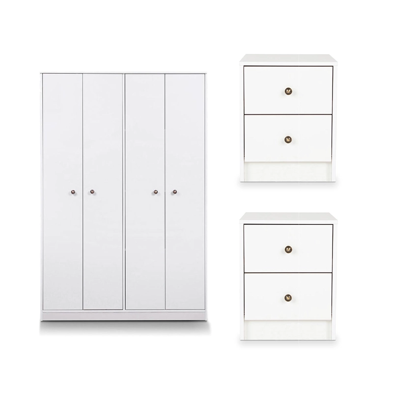 SET MUEBLES CIC CLOSET LUCERNA + 2 VELADORES BLANCO