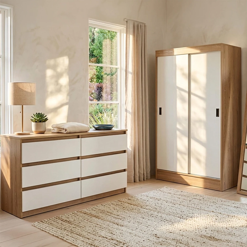 SET MUEBLES CIC CLOSET CABURGA + CÓMODA NÓRDICA BICOLOR
