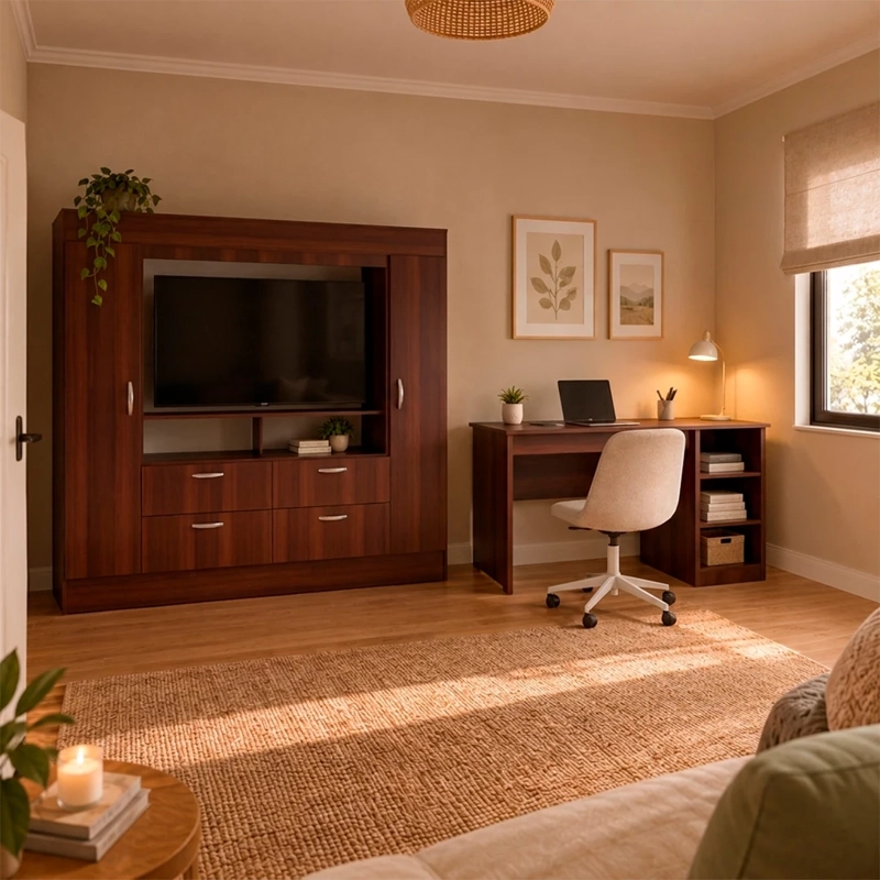 SET MUEBLES CIC CLOSET BACKER + ESCRITORIO 2R CAFÉ