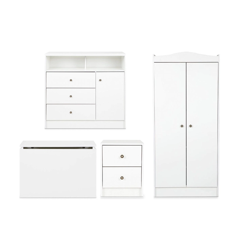 SET MUEBLES INFANTIL CIC CLOSET + CÓMODA + VELADOR + BAÚL CAFÉ