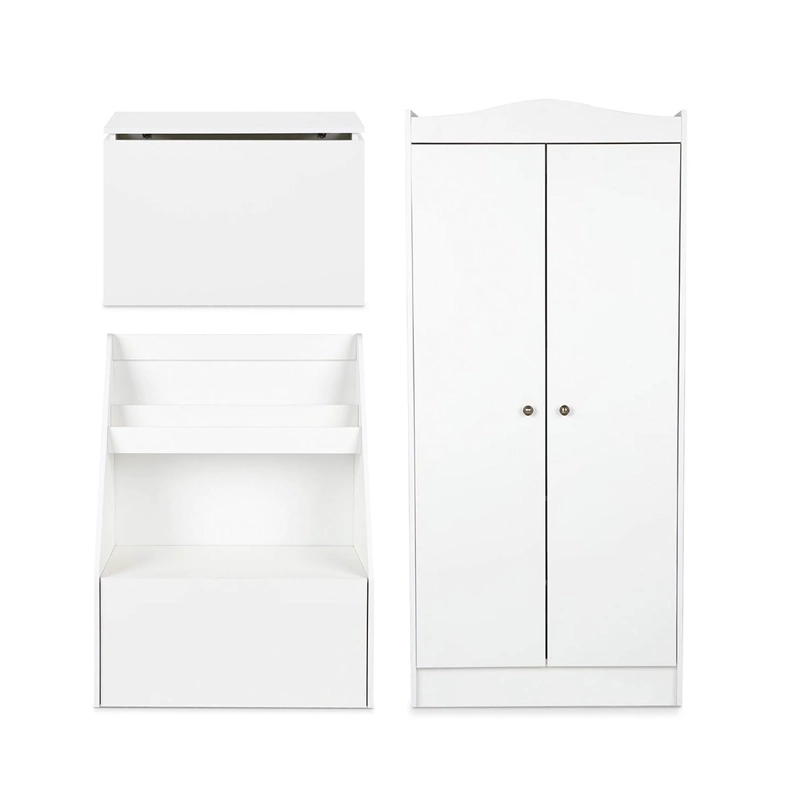 SET MUEBLES INFANTIL CIC CLOSET + LIBRERO + BAÚL BLANCO