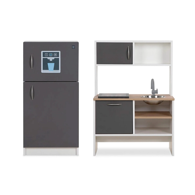 SET MUEBLES INFANTIL CIC COCINA + REFRIGERADOR BLANCO