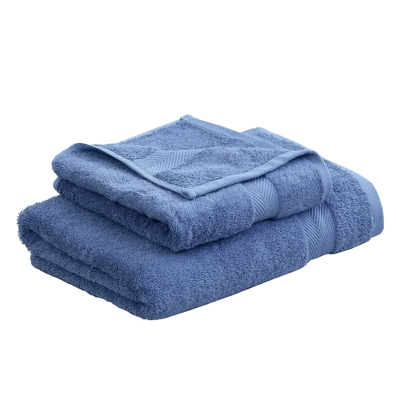JUEGO DE TOALLAS ANDES LISA 2 PIEZAS 600 GR AZUL - 1