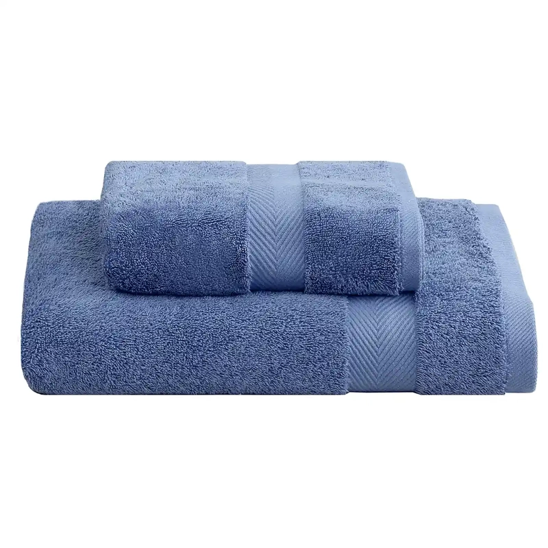 JUEGO DE TOALLAS ANDES LISA 2 PIEZAS 600 GR AZUL - 2