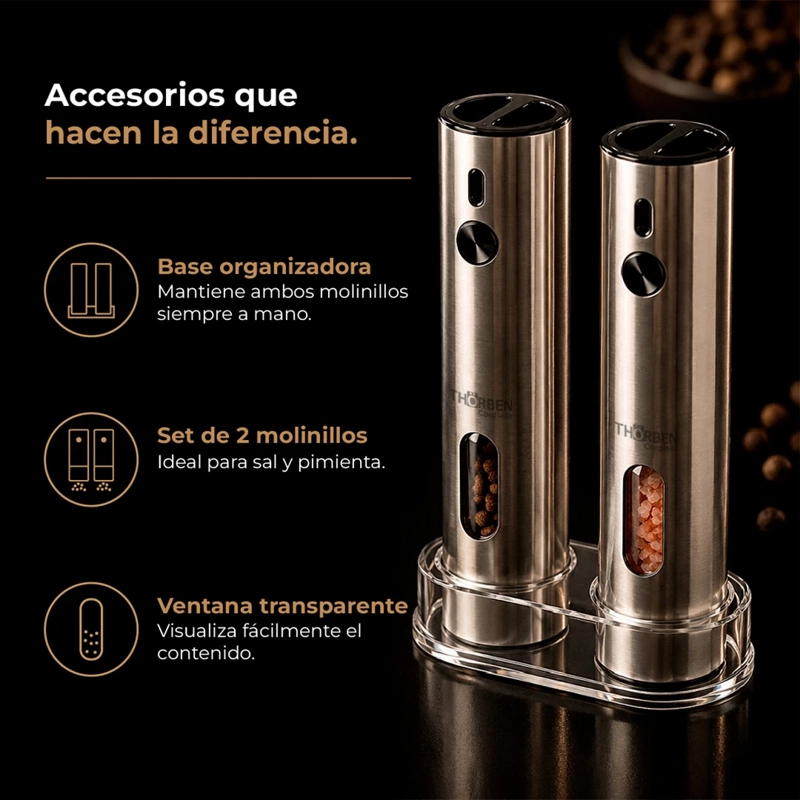 SET MOLEDOR DE ESPECIES THORBEN DELUXE GRINDER USB - 7
