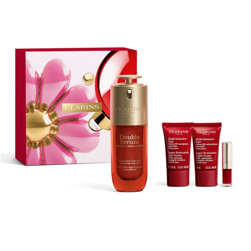 SET ANTIEDAD CLARINS DOUBLE SERUM + SUPER RESTORATIVE 50ML+15ML+15ML+1,4ML