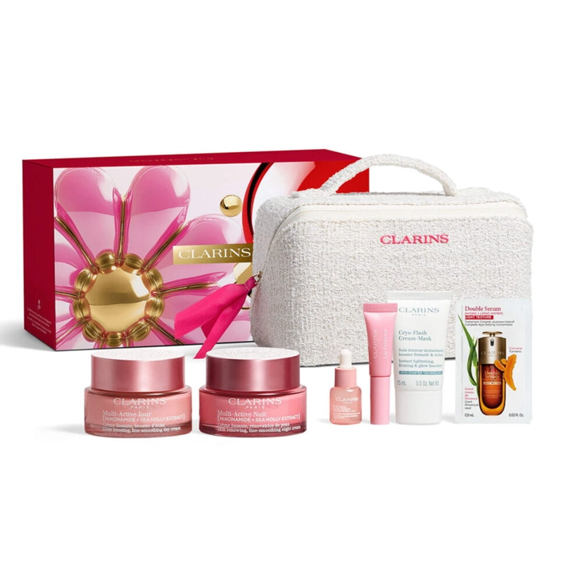SET HIDRATANTE CLARINS DELUXE MULTI ACTIVE 50ML+50ML+5ML+15ML+7ML+0,9ML