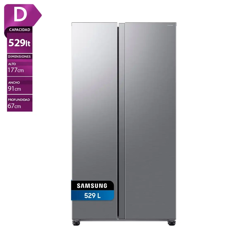 REFRIGERADOR SIDE BY SIDE SAMSUNG RS40H53XDTZS 529L NO FROST PLATA - 1