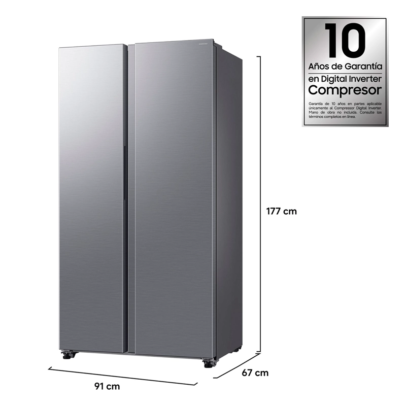 REFRIGERADOR SIDE BY SIDE SAMSUNG RS40H53XDTZS 529L NO FROST PLATA - 4