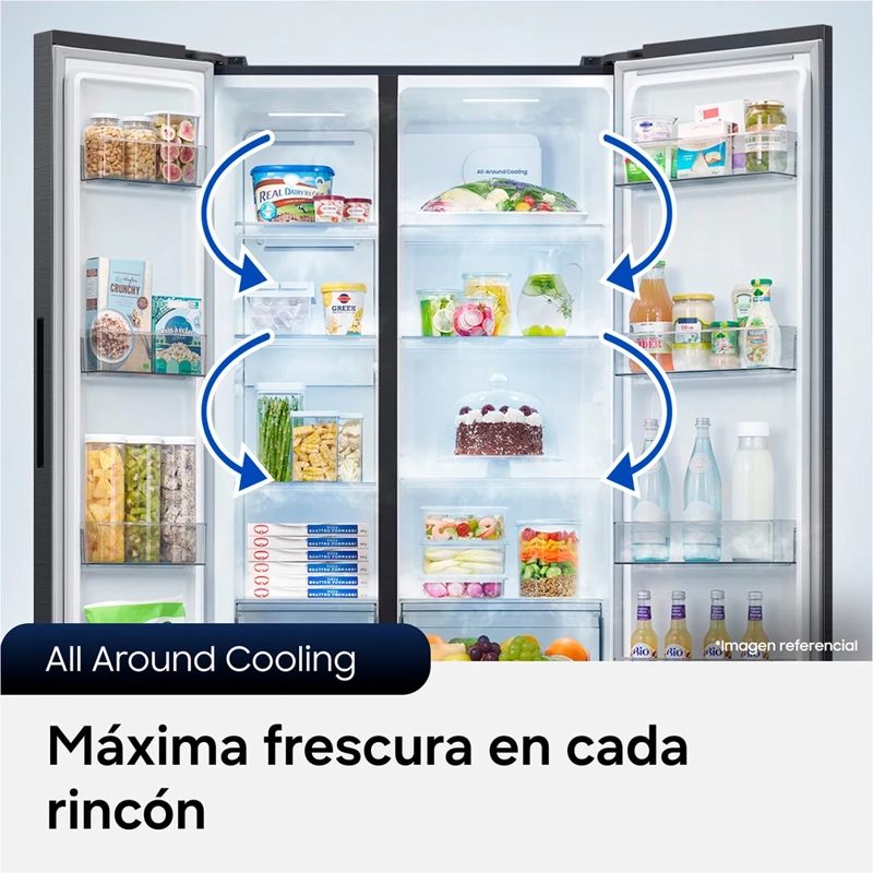 REFRIGERADOR SIDE BY SIDE SAMSUNG RS40H53XDTZS 529L NO FROST PLATA - 7