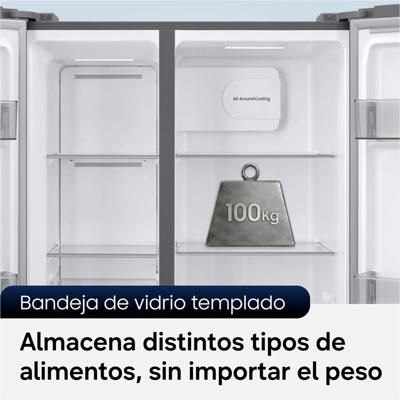 REFRIGERADOR SIDE BY SIDE SAMSUNG RS40H53XDTZS 529L NO FROST PLATA - 9