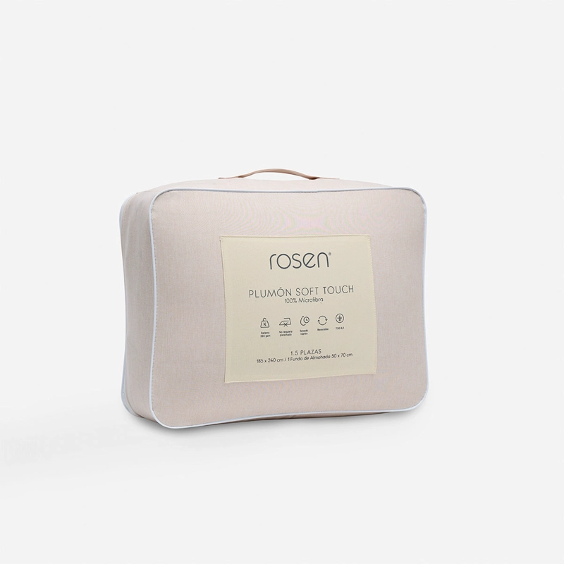 PLUMÓN ROSEN SOFT TOUCH LISO 1.5 PLAZAS ARENA MELANGE - 5
