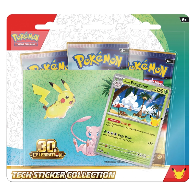 JUEGO DE ESTRATEGIA POKÉMON 30TH TECH STICKER COLLECTION INGLÉS