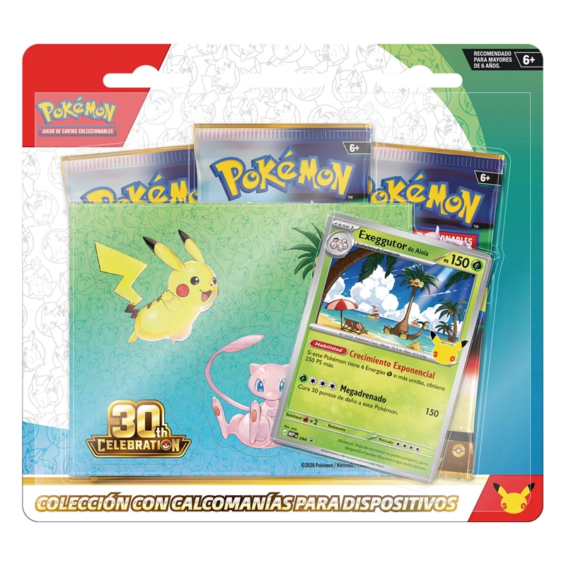 JUEGO DE ESTRATEGIA POKÉMON 30TH TECH STICKER COLLECTION ESPAÑOL