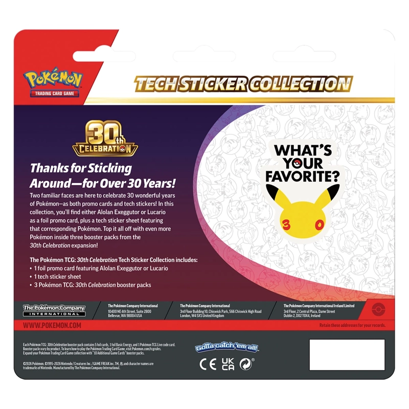 JUEGO DE ESTRATEGIA POKÉMON 30TH TECH STICKER LUCARIO INGLÉS - 2