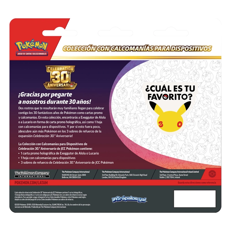 JUEGO DE ESTRATEGIA POKÉMON 30TH TECH STICKER LUCARIO ESPAÑOL - 2