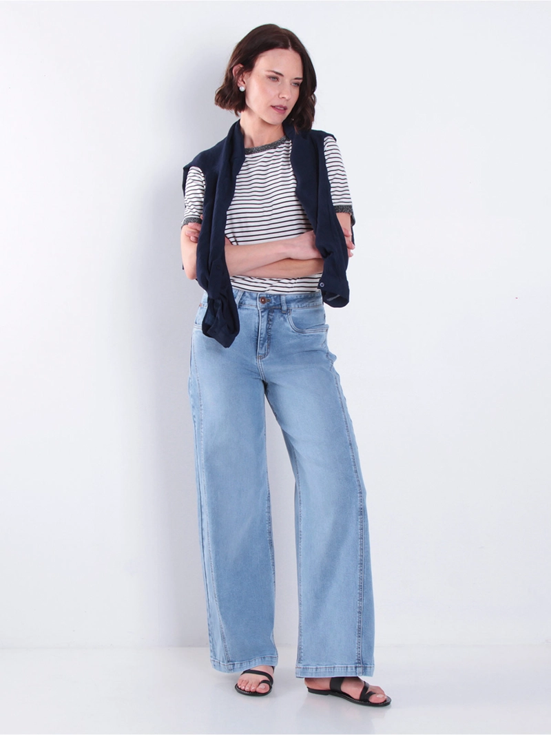 JEANS MUJER WADOS ALGODÓN WIDE LEG TIRO ALTO