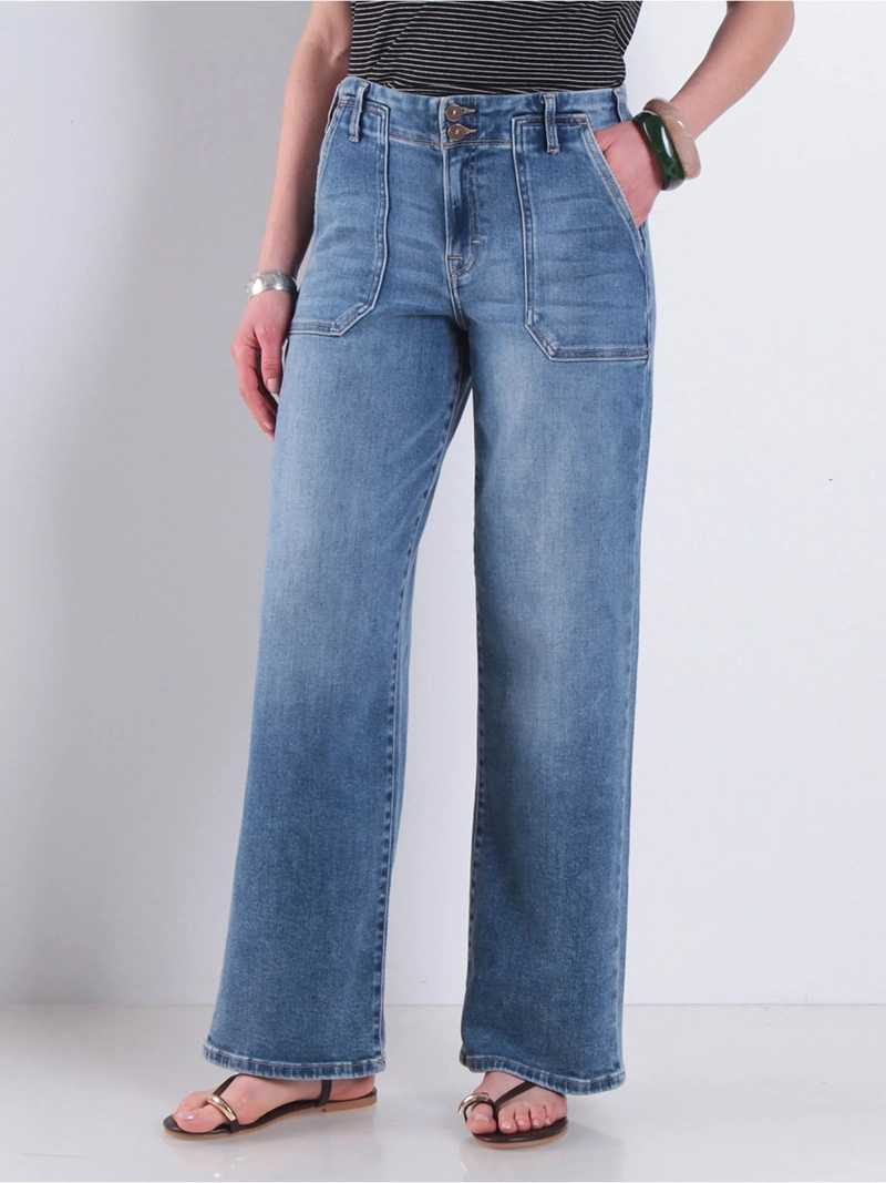 JEANS MUJER WADOS ALGODÓN CARGO RECTO TIRO ALTO - 2