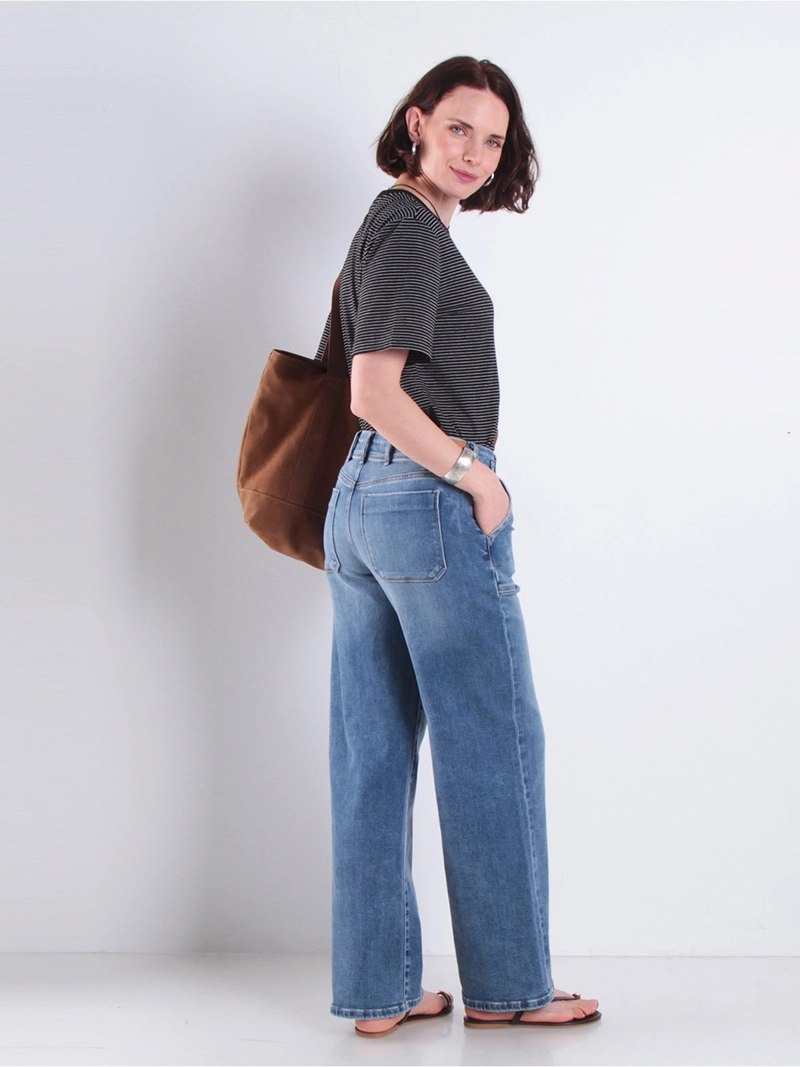 JEANS MUJER WADOS ALGODÓN CARGO RECTO TIRO ALTO - 3