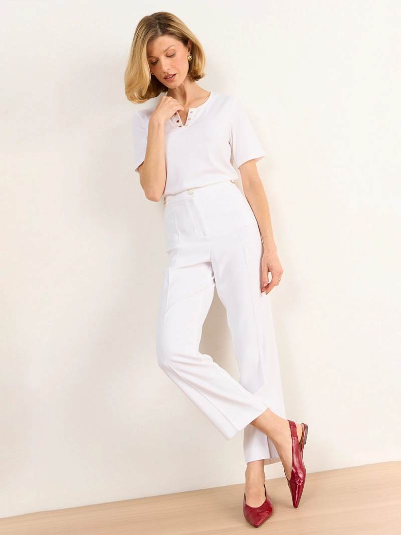 PANTALÓN MUJER MA GRIFFE WIDE LEG PESPUNTES - 1