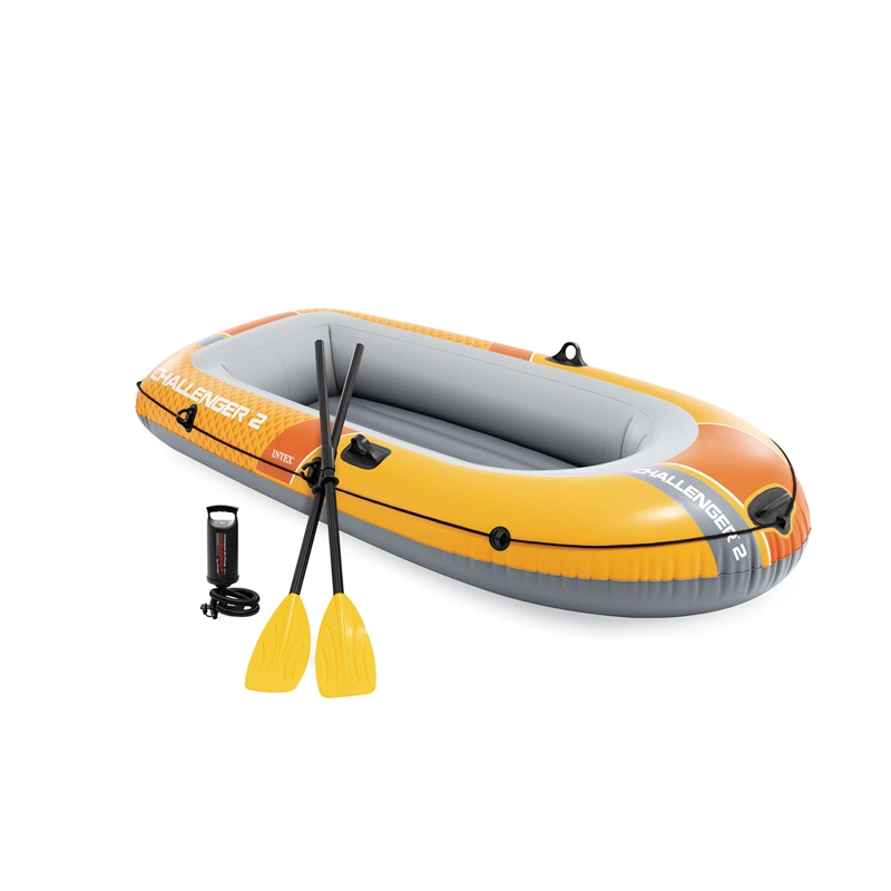 BOTE INFLABLE INTEX CHALLENGER 2 SET CAPACIDAD 200 KG + REMOS + INFLADOR - 1