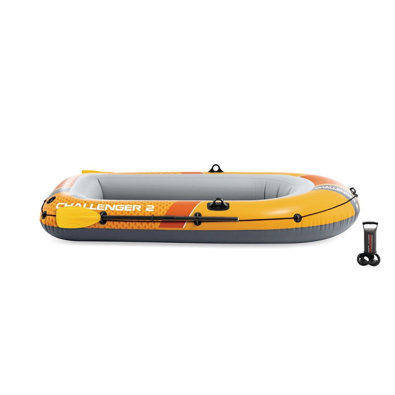 BOTE INFLABLE INTEX CHALLENGER 2 SET CAPACIDAD 200 KG + REMOS + INFLADOR - 2