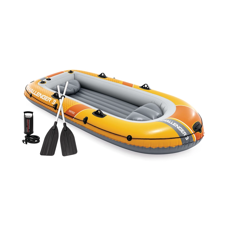 BOTE INFLABLE INTEX CHALLENGER 3 SET CAPACIDAD 320 KG + REMOS + INFLADOR - 1