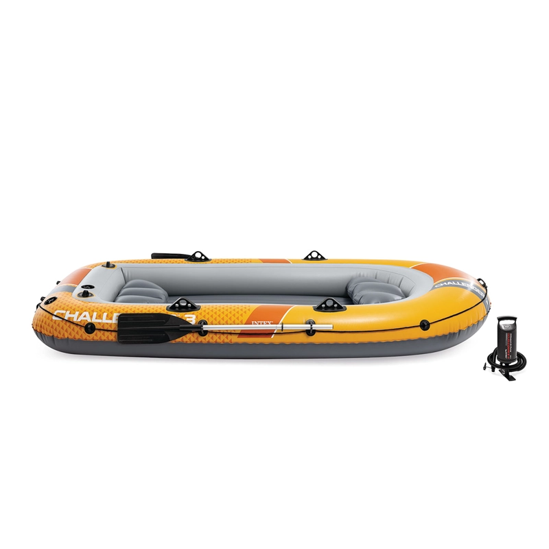BOTE INFLABLE INTEX CHALLENGER 3 SET CAPACIDAD 320 KG + REMOS + INFLADOR - 2