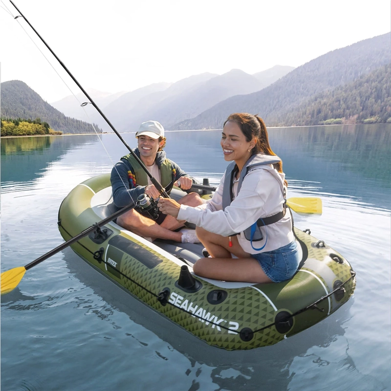 BOTE INFLABLE INTEX SEAHAWK 2 SET CAPACIDAD 240 KG + REMOS + INFLADOR - 5