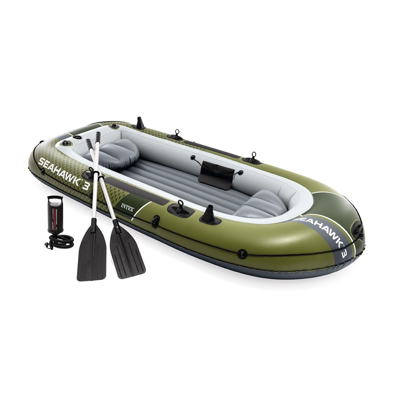 BOTE INFLABLE INTEX SEAHAWK 3 SET CAPACIDAD 360 KG + REMOS + INFLADOR - 1