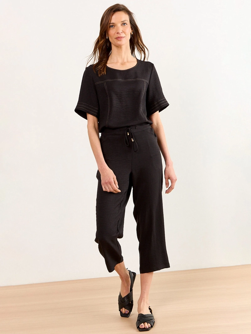PANTALÓN MUJER MA GRIFFE CAPRI RELAJADO