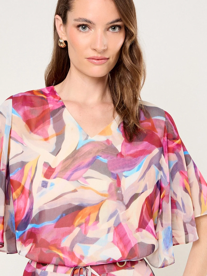BLUSA MUJER MA GRIFFE MANGA AMPLIA ESTAMPADA - 3
